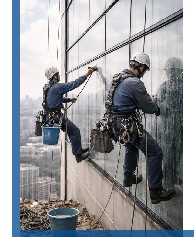 Профессиональная мойка фасадных окон альпинистами в Кореновске