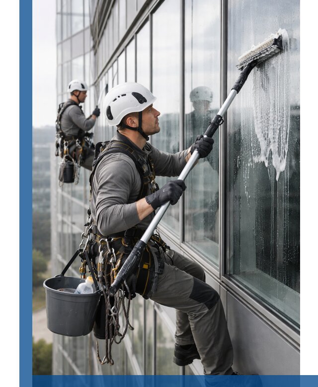 Высотная мойка сплошного остекления с выездом в Кореновске