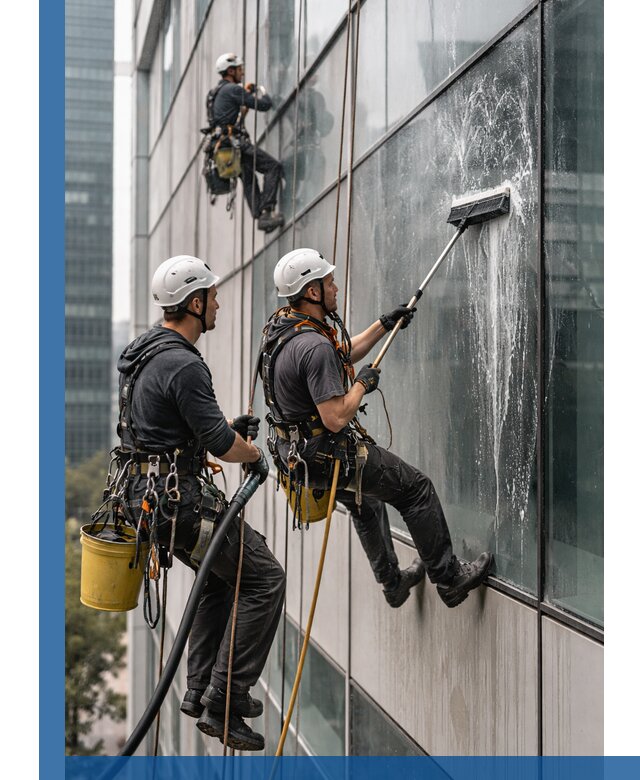 Профессиональная высотная мойка фасадов зданий в Кореновске