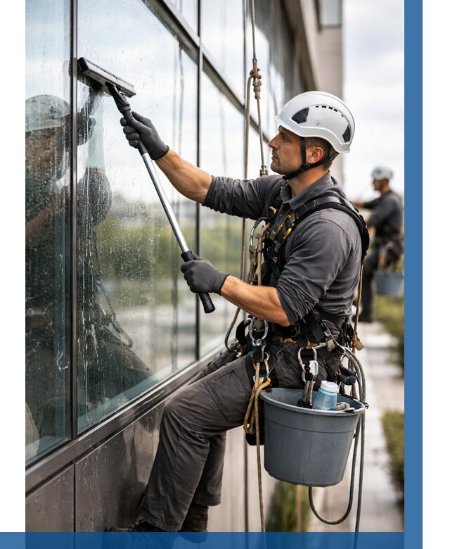 Мойка стеклянных фасадов в Кореновске от 207 р. | ВЫСОТНИК-Кнв