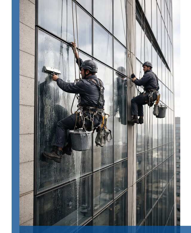 Профессиональная мойка стеклянных фасадов зданий в Кореновске