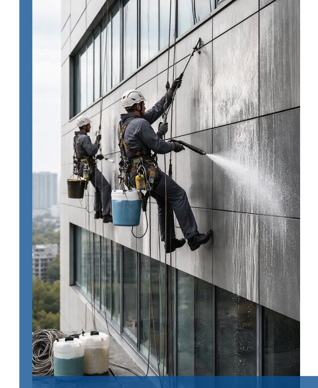 Профессиональная мойка вентилируемых фасадов в Кореновске