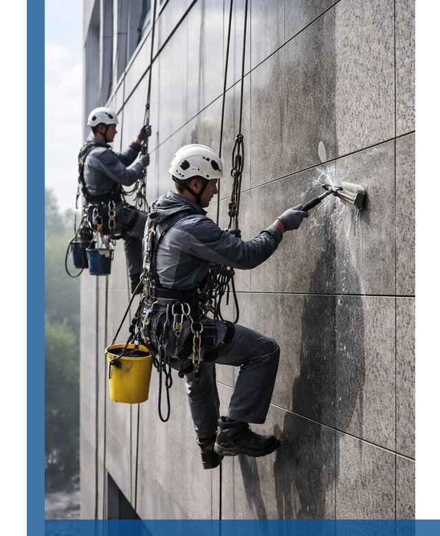 Профессиональная мойка фасада из керамогранита в Кореновске