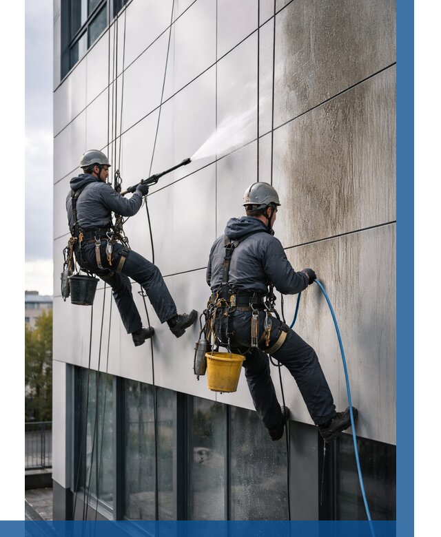 Мойка фасада из композита в Кореновске по цене от 311 р. | ВЫСОТНИК-Кнв