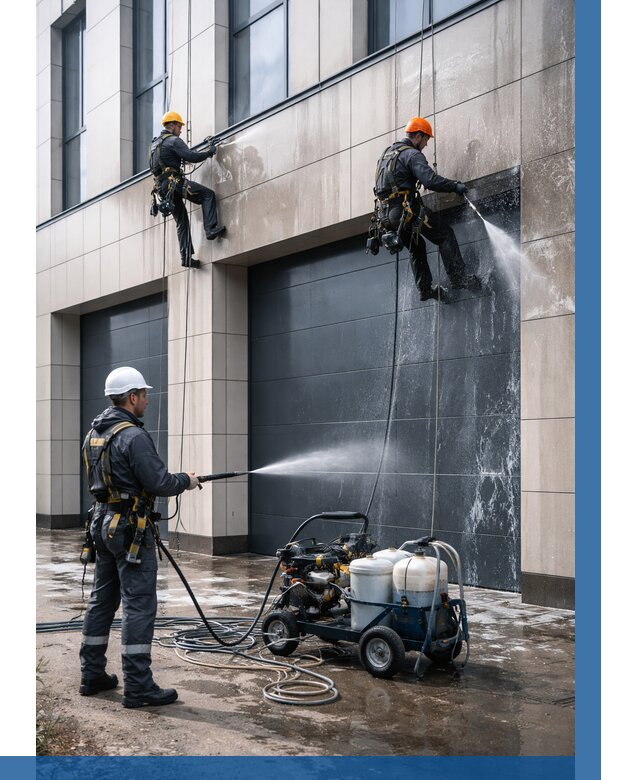 Послестроительная мойка фасада в Кореновске от 311 р. | ВЫСОТНИК-Кнв