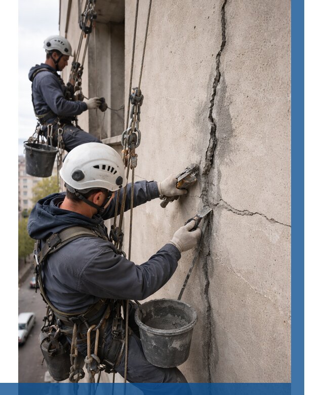 Заделка трещин на фасаде в Кореновске от 933 р. | ВЫСОТНИК-Кнв