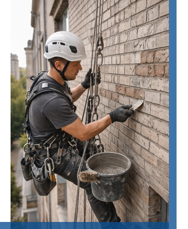 Ремонт кирпичной кладки фасада в Кореновске от 1866 р. | ВЫСОТНИК-Кнв