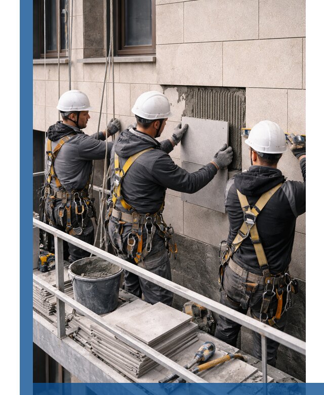 Ремонт облицовки фасада плиткой в Кореновске с гарантией