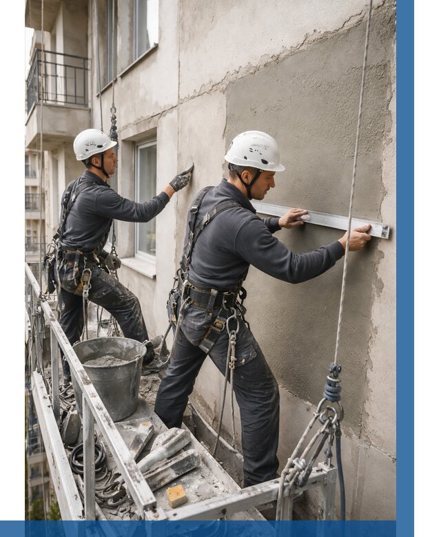 Штукатурка фасада на высоте в Кореновске от 933 р. | ВЫСОТНИК-Кнв