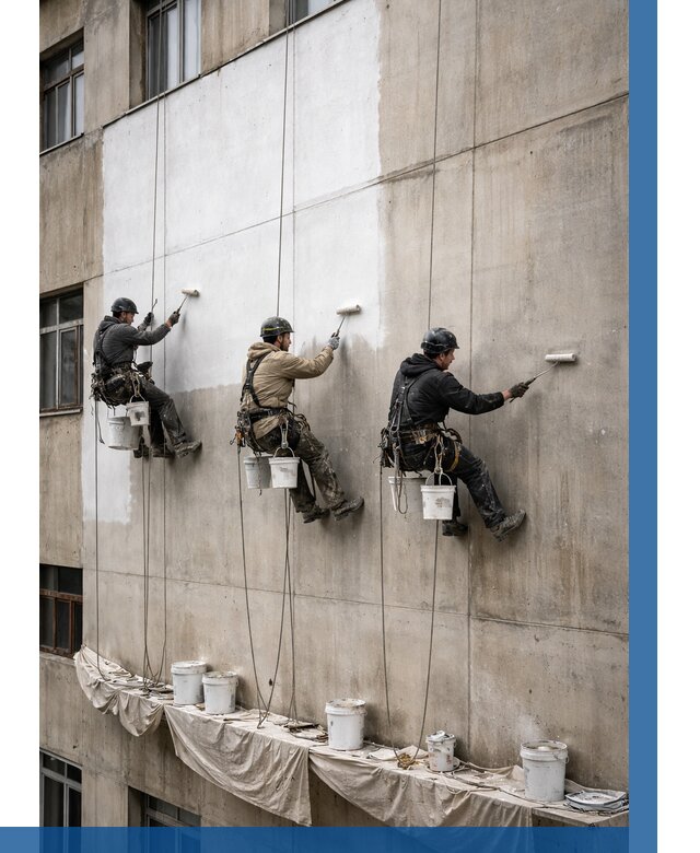 Покраска бетонного фасада в Кореновске от 363 р за м2 | ВЫСОТНИК-Кнв