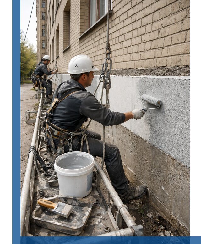 Окраска цоколя здания в Кореновске профессионально и надежно