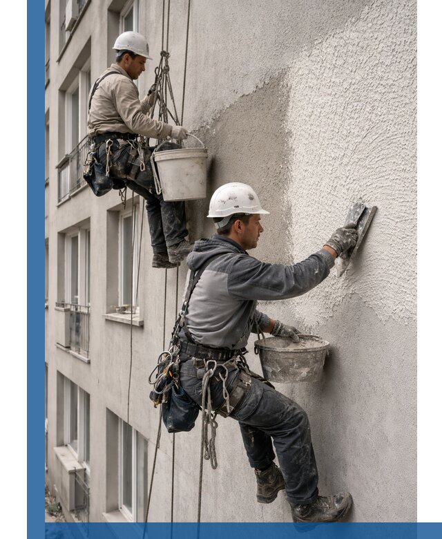 Нанесение декоративной штукатурки короед на фасад в Кореновске