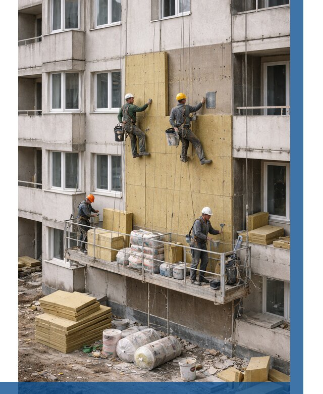 Утепление фасада минватой в Кореновске от 1555 р. | ВЫСОТНИК-Кнв