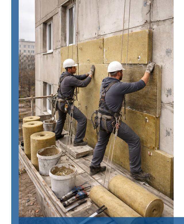 Утепление фасада минватой в Кореновске под ключ с гарантией