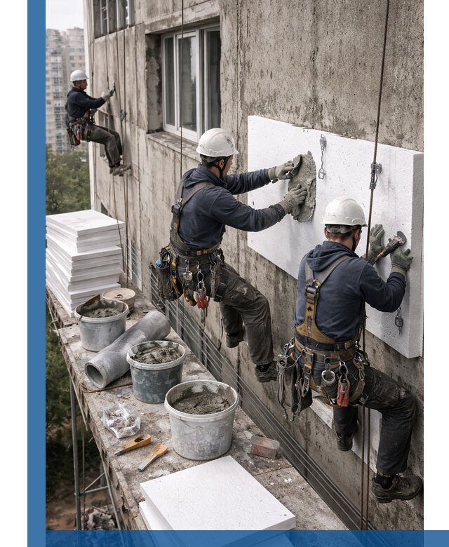 Утепление фасада пенополистиролом в Кореновске под ключ