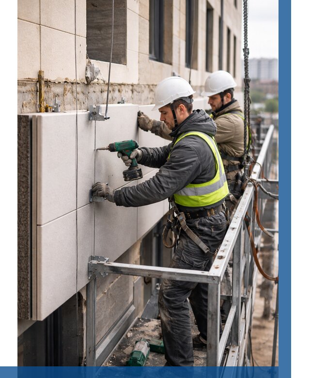 Монтаж фасадных термопанелей в Кореновске от 1555 р. | ВЫСОТНИК-Кнв