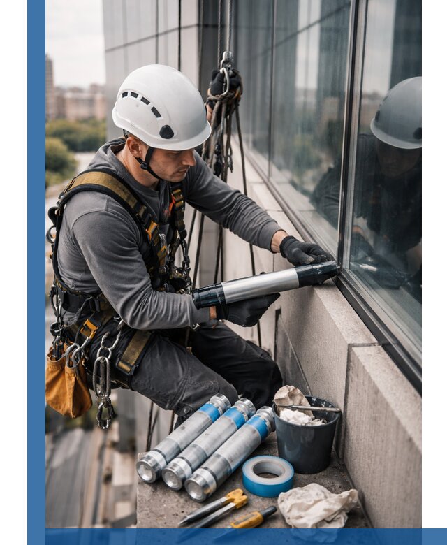 Герметизация стыков витража в Кореновске для герметичных фасадов