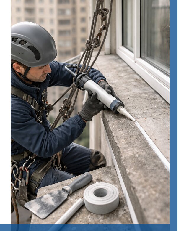 Герметизация балконного козырька в Кореновске от 4664 р. | ВЫСОТНИК-Кнв