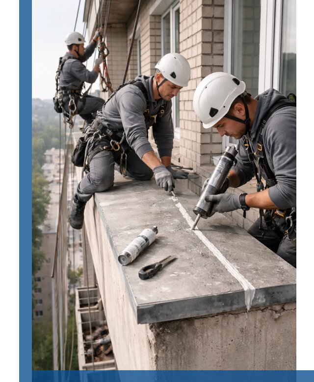 Герметизация балконного козырька в Кореновске профессионально