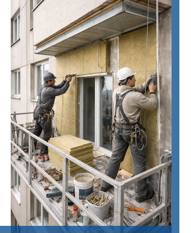 Утепление балкона снаружи в Кореновске от 1658 р. под ключ ВЫСОТНИК-Кнв