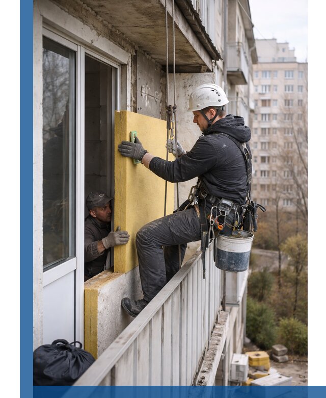 Профессиональное утепление балкона снаружи в Кореновске под ключ