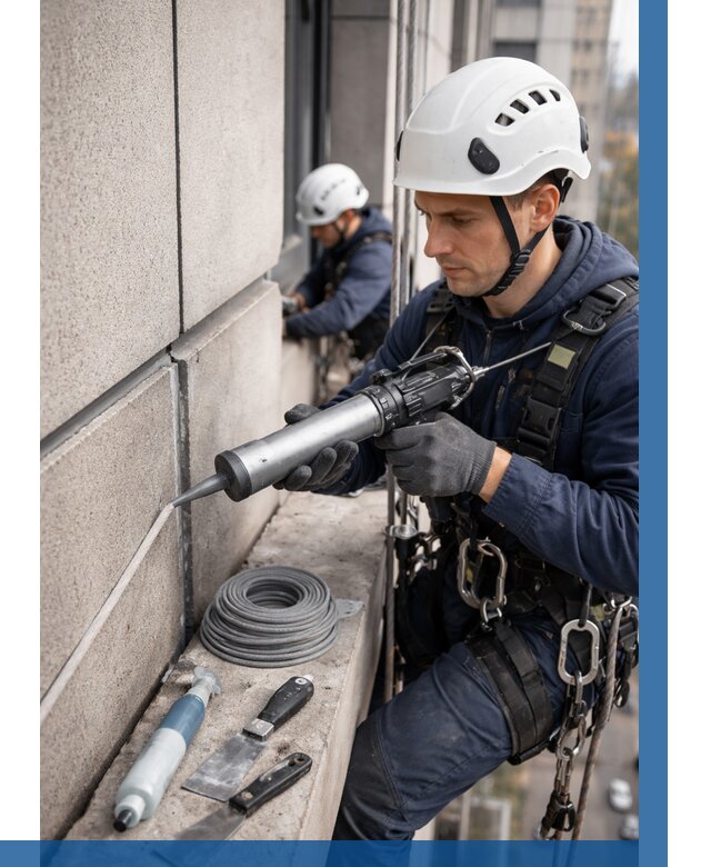 Герметизация деформационных швов фасада в Кореновске от 725 | ВЫСОТНИК-Кнв