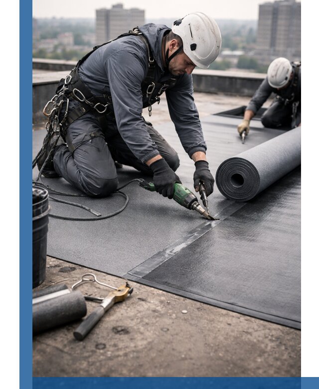 Ремонт мягкой кровли в Кореновске с выездом промальпинистов