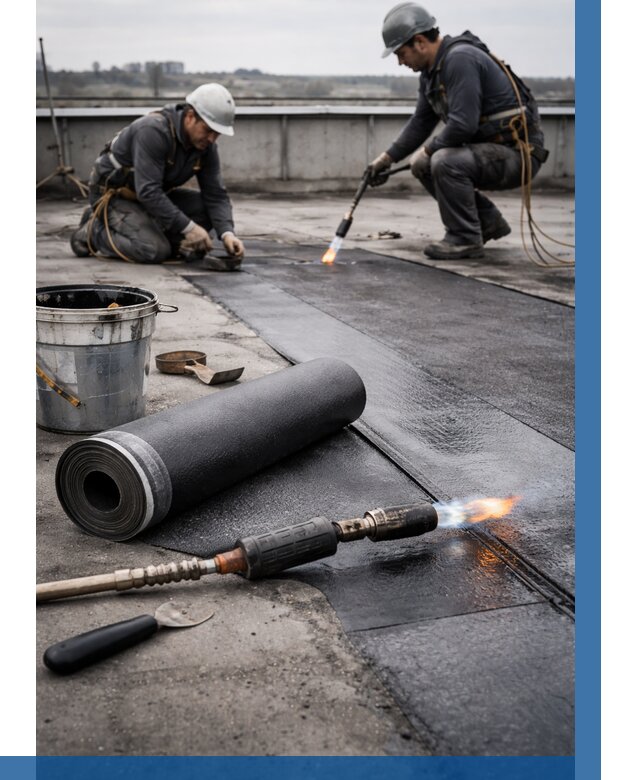 Ремонт рулонной кровли в Кореновске от 674 р. | ВЫСОТНИК-Кнв