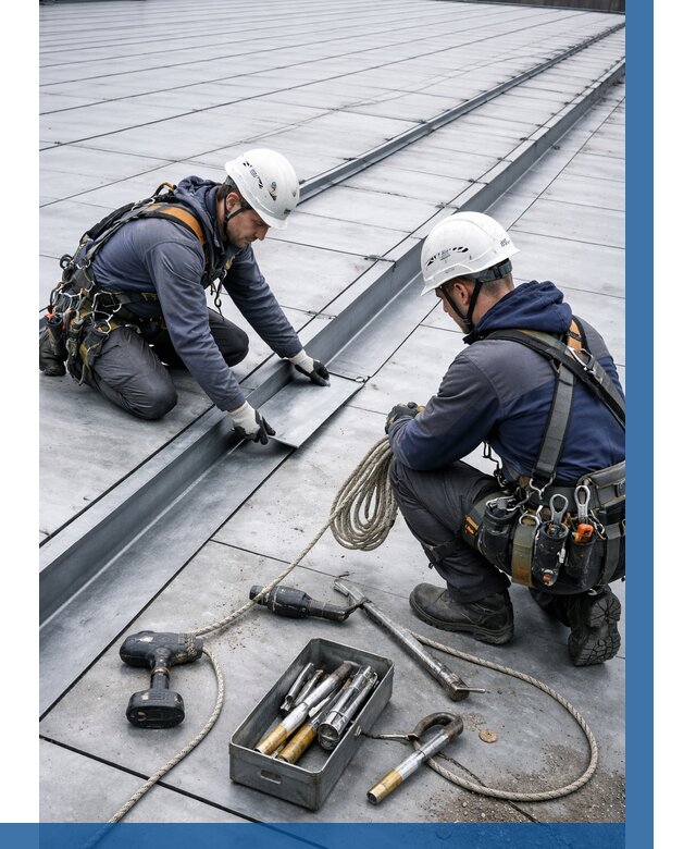 Ремонт фальцевой кровли в Кореновске от 725 р. | ВЫСОТНИК-Кнв