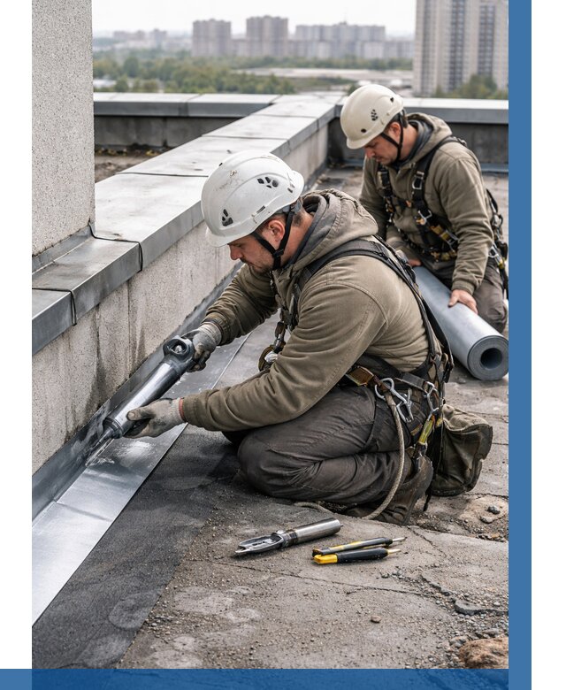 Ремонт кровельных примыканий в Кореновске от 1244 р. | ВЫСОТНИК-Кнв