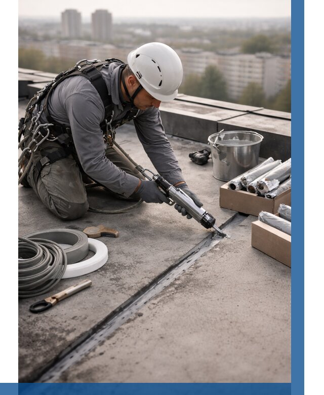 Герметизация швов кровли в Кореновске от 466 р./м2 | ВЫСОТНИК-Кнв