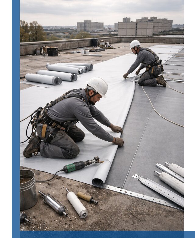 Монтаж мембранной кровли в Кореновске для промышленных зданий