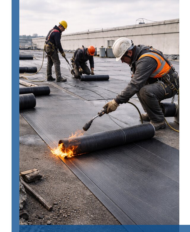 Монтаж наплавляемой кровли в Кореновске профессионально