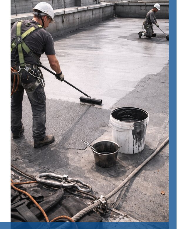 Гидроизоляция кровли жидкой резиной в Кореновске от 518 р. | ВЫСОТНИК-Кнв