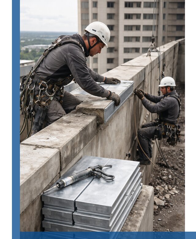 Замена парапетных крышек и установка новых в Кореновске