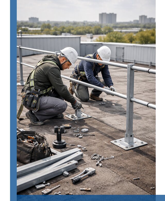 Монтаж кровельного ограждения в Кореновске под ключ с гарантией