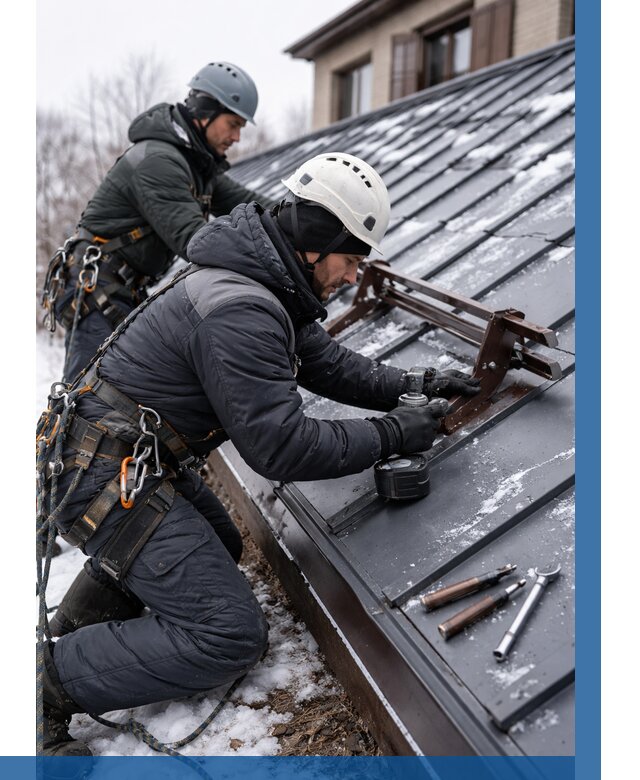 Монтаж снегозадержателей в Кореновске от 466 р. | ВЫСОТНИК-Кнв