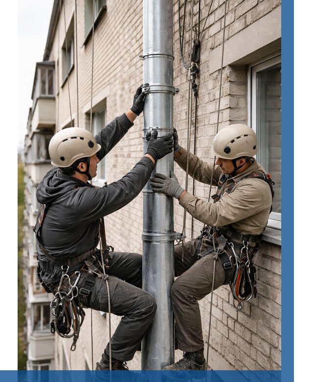 Замена водосточных труб в Кореновске от 6737 р. | ВЫСОТНИК-Кнв