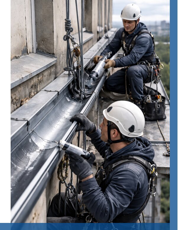 Ремонт водосточных желобов в Кореновске от 6737 р. | ВЫСОТНИК-Кнв