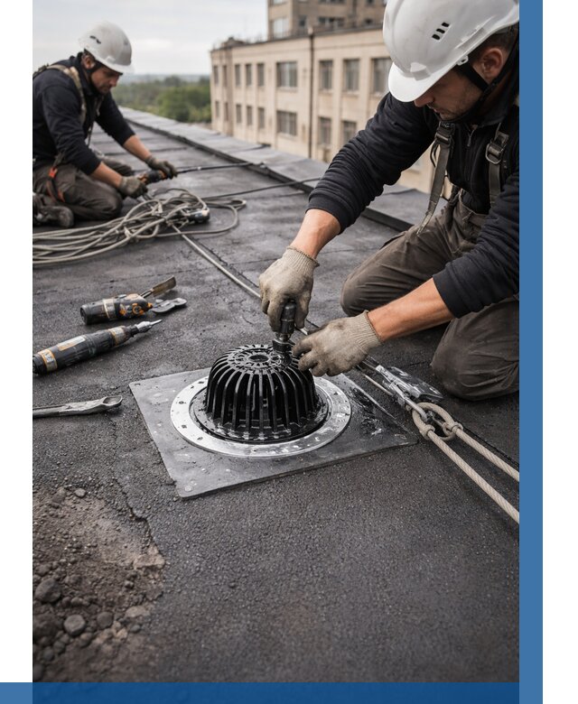 Установка водосточных воронок в Кореновске цена от 3627 р. | ВЫСОТНИК-Кнв