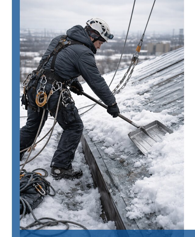 Профессиональная очистка кровли от снега и наледи в Кореновске