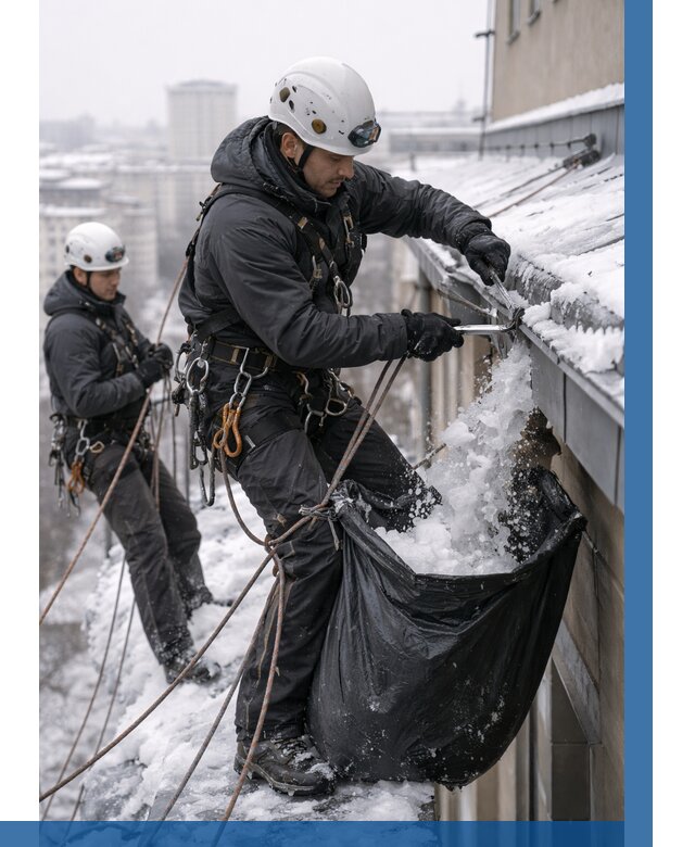 Аварийная очистка крыши в Кореновске под ключ от 311 р. | ВЫСОТНИК-Кнв