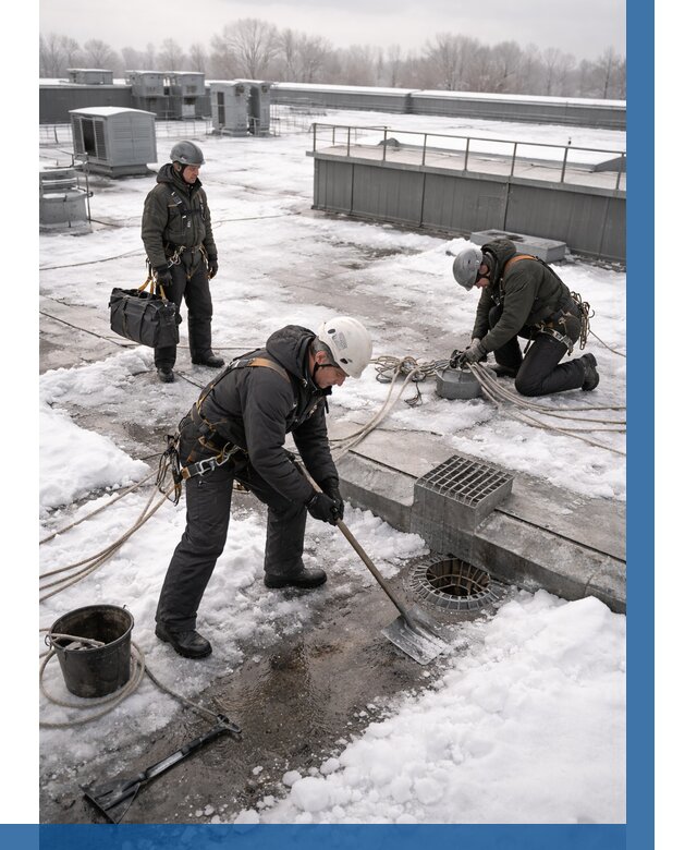 Абонентское обслуживание кровли зимой в Кореновске от 8291 р. | ВЫСОТНИК-Кнв