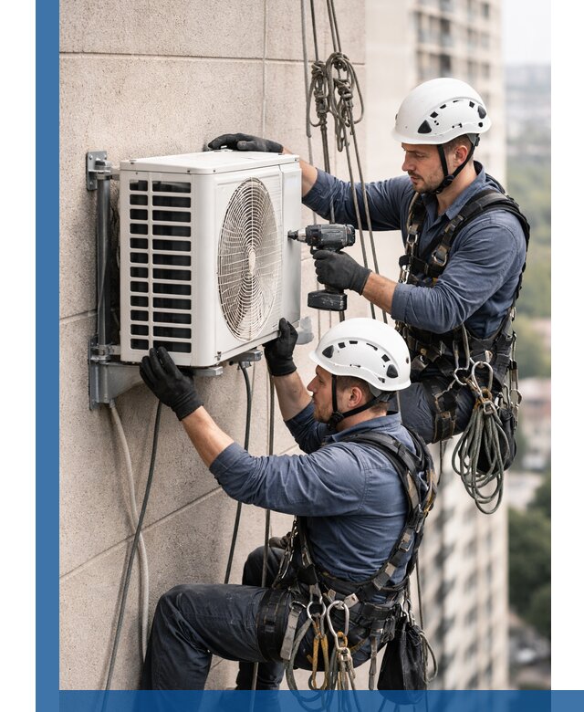 Монтаж внешнего блока кондиционера в Кореновске установка и крепление