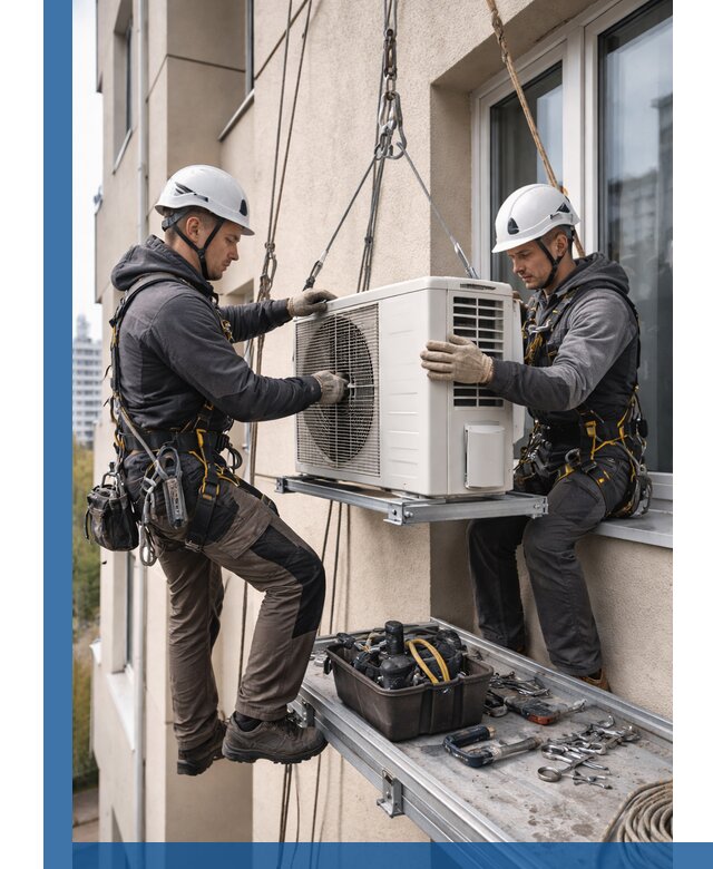 Перенос внешнего блока кондиционера в Кореновске с монтажом и крепежом