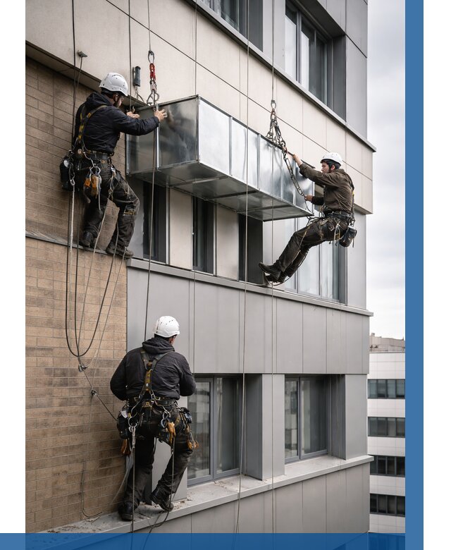 Монтаж воздуховодов на фасаде в Кореновске от 1555 р. | ВЫСОТНИК-Кнв