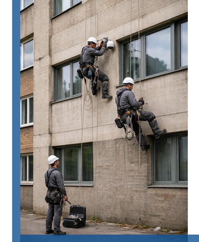 Монтаж фасадных камер видеонаблюдения в Кореновске под ключ