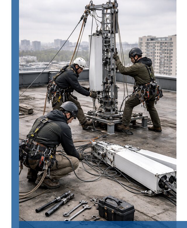 Демонтаж антенн на крыше зданий в Кореновске с гарантией