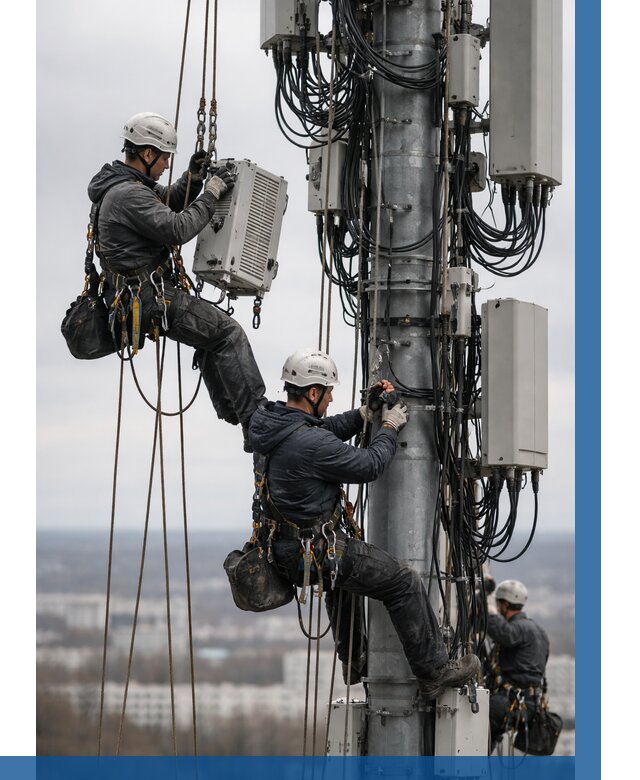 Монтаж оборудования связи на мачте в Кореновске от 7773 р. | ВЫСОТНИК-Кнв