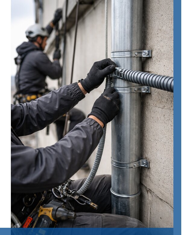 Монтаж гофры для кабеля в Кореновске от 311 р. | ВЫСОТНИК-Кнв